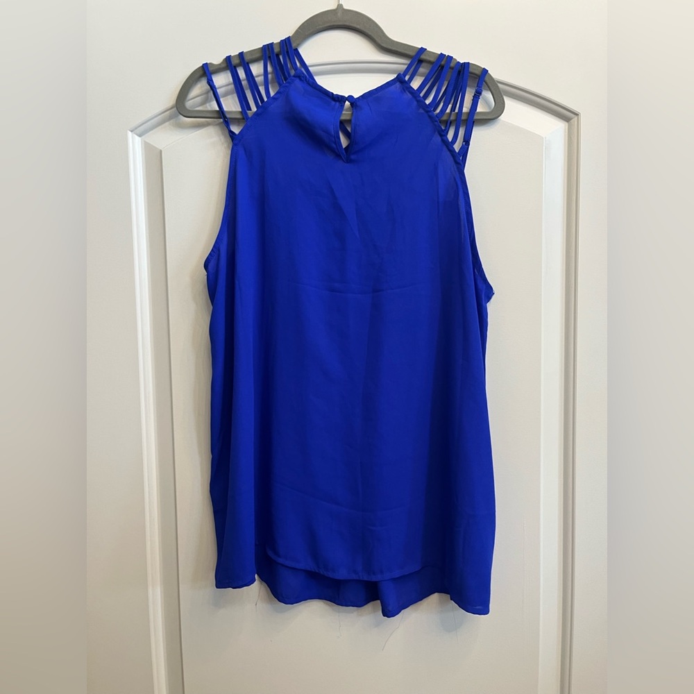 Torrid Blue Asymmetrical Embellished Tank Top - Picture 2 of 2